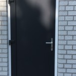 K vision kunststof deur kozijn buiten draaiend 9016 - 7016 houtnerf 2